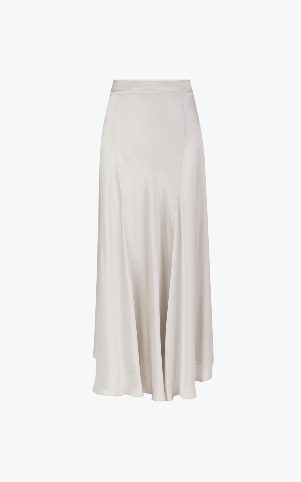 Organic Silk Silver Maxi Skirt BYLUMA